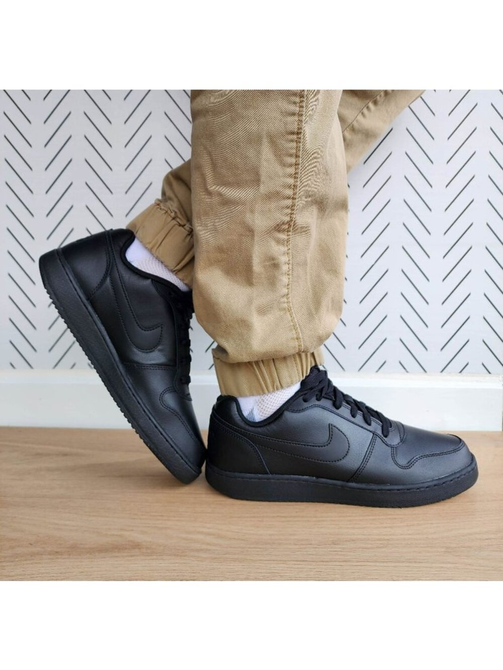 ⭐Nike Ebernon Low Athletic Basketball Sz 8.5 Men Shoes Sneaker Black AQ1775-003⭐